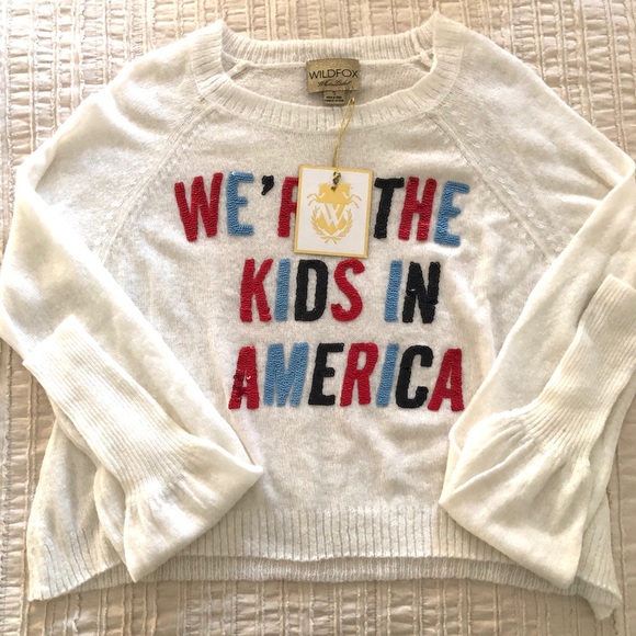 NWT WILDFOX We're the Kids in America Sweater Oversized Sequins Size Small - Picture 6 of 11